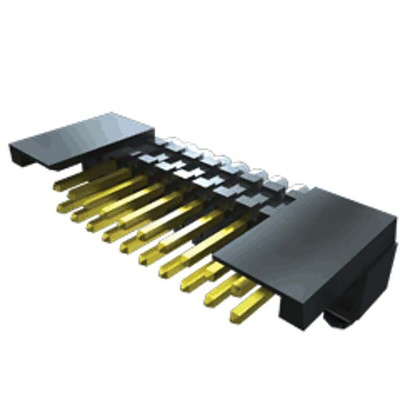 Samtec FSH Series Right Angle PCB Header, 10 Contact(s), 1.27mm Pitch, 1 Row(s), Shrouded