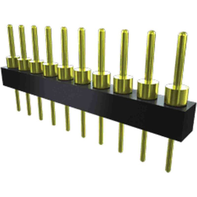 Samtec TS Series Straight Through Hole Pin Header, 3 Contact(s), 2.54mm Pitch, 1 Row(s), Unshrouded