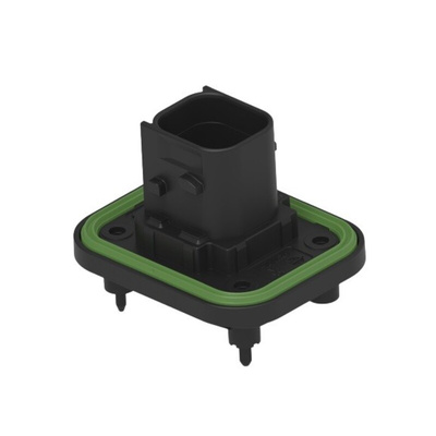 TE Connectivity 1-23774 Series Vertical Panel Mount PCB Header, 4 Contact(s), 6mm Pitch, 2 Row(s), Shrouded