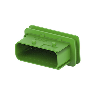 TE Connectivity 3-23695 Series Vertical Cable Mount PCB Header, 18 Contact(s), 6mm Pitch, 2 Row(s), Shrouded