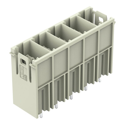 Wago 832 Series Straight PCB Mount PCB Header, 5 Contact(s), 10.16mm Pitch, 1 Row(s), Shrouded