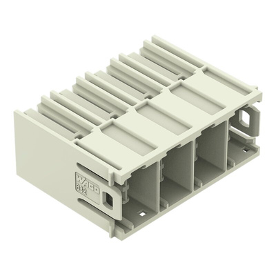 Wago 832 Series Angled PCB Mount PCB Header, 4 Contact(s), 10.16mm Pitch, 1 Row(s), Shrouded