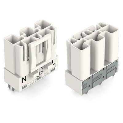 Wago 770 Series Straight PCB Mount PCB Header, 3 Contact(s), 10mm Pitch, 1 Row(s), Shrouded
