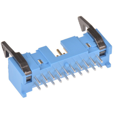 TE Connectivity AMP-LATCH Series Straight Through Hole PCB Header, 20 Contact(s), 2.54mm Pitch, 2 Row(s), Shrouded