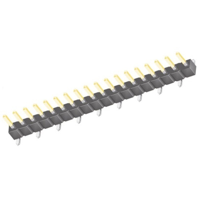 Samtec TSM Series Straight Surface Mount Pin Header, 18 Contact(s), 2.54mm Pitch, 1 Row(s), Unshrouded