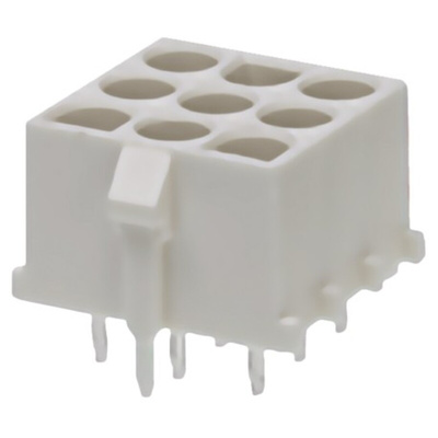 Molex MLX Series Straight Through Hole PCB Header, 9 Contact(s), 6.35mm Pitch, 3 Row(s), Shrouded