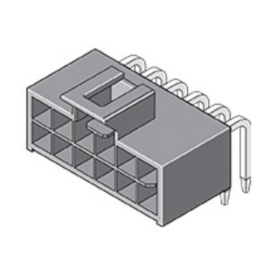 Molex Nano-Fit Series Right Angle Through Hole PCB Header, 6 Contact(s), 2.5mm Pitch, 2 Row(s), Shrouded