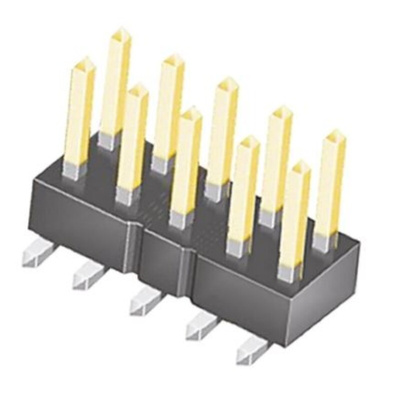 Samtec TSM Series Straight Surface Mount Pin Header, 8 Contact(s), 2.54mm Pitch, 2 Row(s), Unshrouded