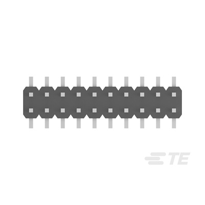 TE Connectivity AMPMODU Series Straight Surface Mount Pin Header, 20 Contact(s), 2.0mm Pitch, 2 Row(s), Unshrouded