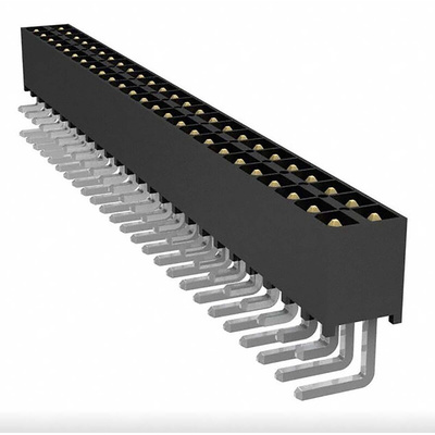 Samtec IPT1 Series Right Angle Through Hole PCB Header, 50 Contact(s), 2.54mm Pitch, 2 Row(s), Shrouded