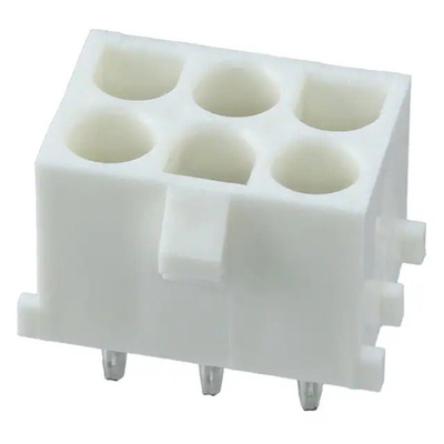 Molex MLX Series Vertical PCB Header, 6 Contact(s), 6.35mm Pitch, 2 Row(s), Shrouded