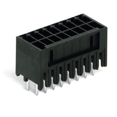 Wago 713 Series Series Straight PCB Header, 6 Contact(s), 5mm Pitch, 2 Row(s)