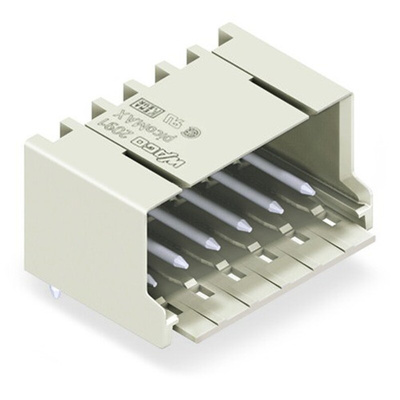 Wago 2091 Series Angled PCB Mount PCB Header, 8 Contact(s), 3.5mm Pitch, 1 Row(s), Shrouded