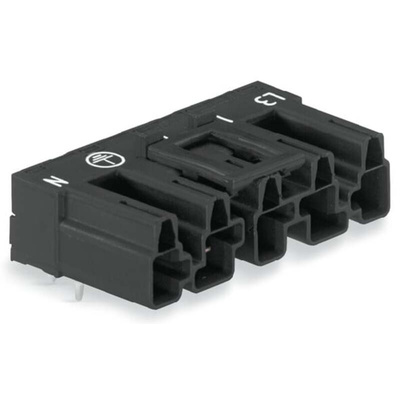 Wago 770 Series Angled PCB Mount PCB Header, 5 Contact(s), 10mm Pitch, 1 Row(s), Shrouded