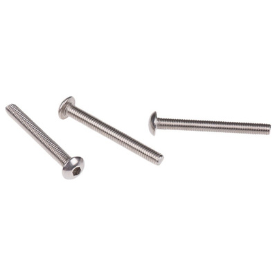 RS PRO M5 x 40mm Hex Socket Button Screw Plain Stainless Steel