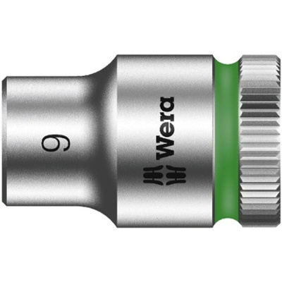 Wera 9mm Hex Socket With 3/8 in Drive , Length 29 mm