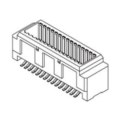 Molex SlimStack Series Straight Through Hole PCB Header, 40 Contact(s), 0.5mm Pitch, 2 Row(s), Shrouded