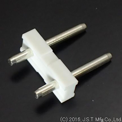 JST V Series Top Entry Through Hole Pin Header, 2 Contact(s), 5.0mm Pitch, 1 Row(s), Unshrouded
