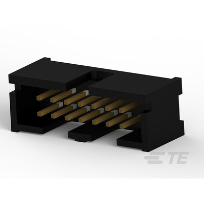 TE Connectivity Straight Through Hole PCB Header, 14 Contact(s), 2.54mm Pitch, 2 Row(s), Shrouded