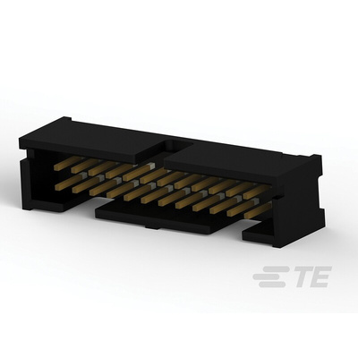 TE Connectivity AMP-LATCH Series Straight Through Hole PCB Header, 24 Contact(s), 2.54mm Pitch, 2 Row(s), Shrouded