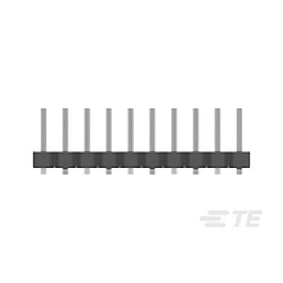 TE Connectivity AMPMODU Series Straight Surface Mount Pin Header, 10 Contact(s), 2.0mm Pitch, 1 Row(s), Unshrouded