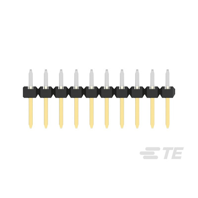 TE Connectivity AMPMODU Series Straight Through Hole Pin Header, 10 Contact(s), 2.0mm Pitch, 2 Row(s), Unshrouded