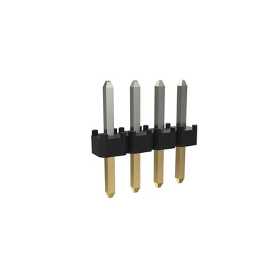 Amphenol ICC Minitek Series Through Hole Pin Header, 4 Contact(s), 2.0mm Pitch, 1 Row(s), Unshrouded
