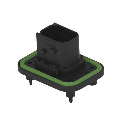 TE Connectivity 1-23781 Series Vertical Panel Mount PCB Header, 7 Contact(s), 6mm Pitch, 2 Row(s), Shrouded
