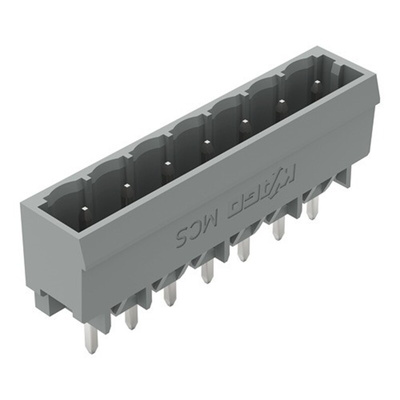 Wago 231 Series Straight Vertical/Horizontal Mount Header, 7 Contact(s), 1mm Pitch, 1 Row(s), Unshrouded