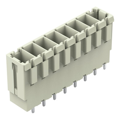 Wago 831 Series Straight PCB Mount PCB Header, 8 Contact(s), 7.62mm Pitch, 1 Row(s), Shrouded