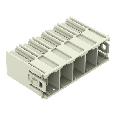 Wago 832 Series Angled PCB Mount PCB Header, 5 Contact(s), 10.16mm Pitch, 1 Row(s), Shrouded