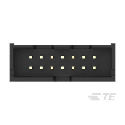 TE Connectivity AMP-LATCH Series Straight Through Hole PCB Header, 14 Contact(s), 2.54mm Pitch, 2 Row(s), Shrouded