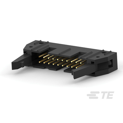 TE Connectivity AMP-LATCH Series Straight Through Hole PCB Header, 20 Contact(s), 2.54mm Pitch, 2 Row(s), Shrouded