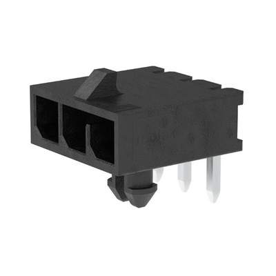 Molex Micro-Fit+ Series Right Angle Through Hole PCB Header, 3 Contact(s), 3.0mm Pitch, 1 Row(s), Shrouded
