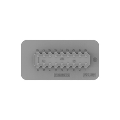 TE Connectivity 2-23695 Series Straight Cable Mount PCB Header, 18 Contact(s), 6mm Pitch, 2 Row(s), Shrouded