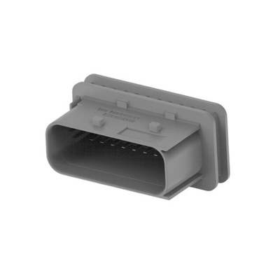 TE Connectivity 2-23695 Series Straight Cable Mount PCB Header, 18 Contact(s), 6mm Pitch, 2 Row(s), Shrouded