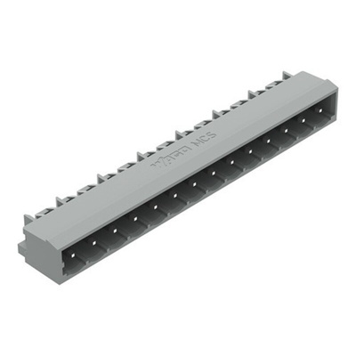 Wago 231 Series Angled Vertical/Horizontal Mount PCB Header, 14 Contact(s), 5mm Pitch, 1 Row(s), Shrouded
