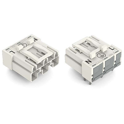 Wago 770 Series Angled PCB Mount PCB Header, 3 Contact(s), 10mm Pitch, 1 Row(s), Shrouded