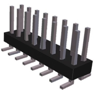 TE Connectivity AMPMODU MOD II Series Straight Surface Mount Pin Header, 16 Contact(s), 2.54mm Pitch, 2 Row(s),