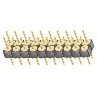 Samtec TD Series Straight Through Hole Pin Header, 20 Contact(s), 2.54mm Pitch, 2 Row(s), Unshrouded