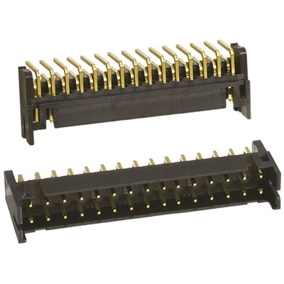Hirose DF11 Series Right Angle Through Hole PCB Header, 30 Contact(s), 2.0mm Pitch, 2 Row(s), Shrouded