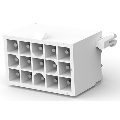 TE Connectivity Mini-Universal MATE-N-LOK Series Straight Through Hole PCB Header, 15 Contact(s), 4.14mm Pitch, 3