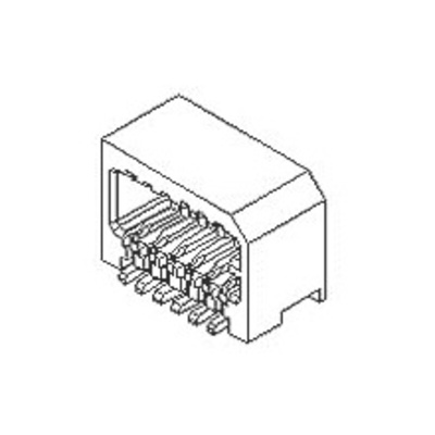 Molex SlimStack Series Right Angle Surface Mount PCB Header, 40 Contact(s), 0.8mm Pitch, 2 Row(s), Shrouded