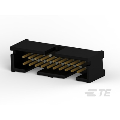 TE Connectivity AMP-LATCH Series Straight Through Hole PCB Header, 20 Contact(s), 2.54mm Pitch, 2 Row(s), Shrouded