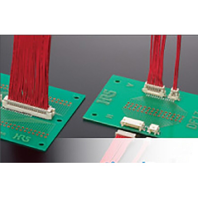 Hirose DF13 Series Right Angle Through Hole PCB Header, 14 Contact(s), 1.25mm Pitch, 1 Row(s), Shrouded