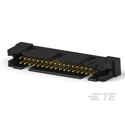 TE Connectivity AMP-LATCH Series Straight Through Hole PCB Header, 34 Contact(s), 2.54mm Pitch, 2 Row(s), Shrouded