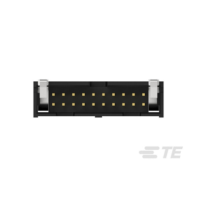 TE Connectivity AMP-LATCH Series Straight Through Hole PCB Header, 20 Contact(s), 2.54mm Pitch, 2 Row(s), Shrouded