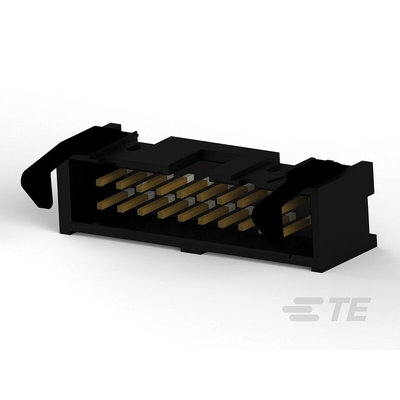 TE Connectivity AMP-LATCH Series Straight Through Hole PCB Header, 20 Contact(s), 2.54mm Pitch, 2 Row(s), Shrouded
