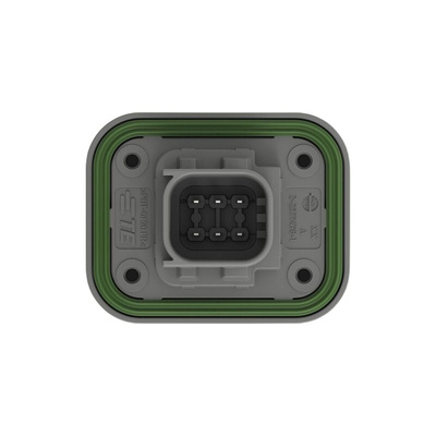 TE Connectivity 2-23774 Series Vertical Panel Mount PCB Header, 6 Contact(s), 6mm Pitch, 2 Row(s), Shrouded