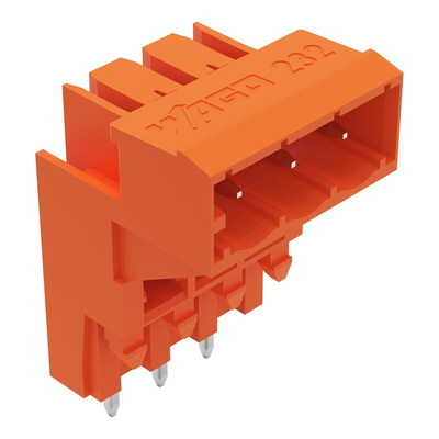 Wago 232 Series Angled PCB Mount PCB Header, 3 Contact(s), 5.08mm Pitch, 1 Row(s), Shrouded